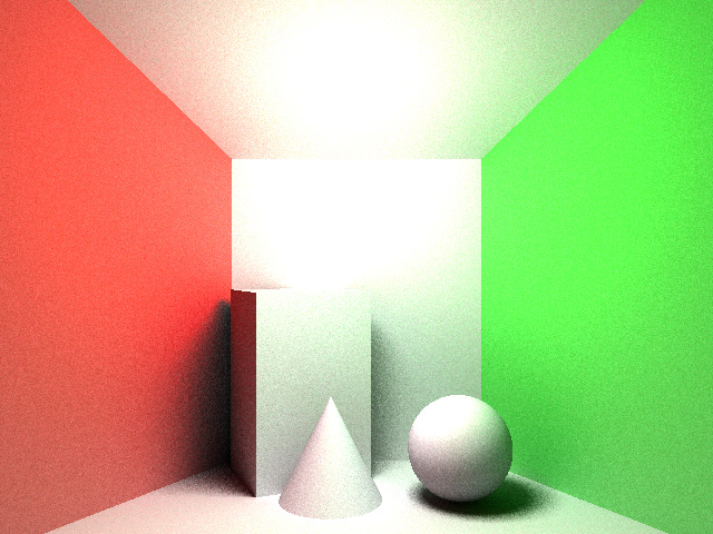 500 sample rays/pixel with 50 sample rays for area light